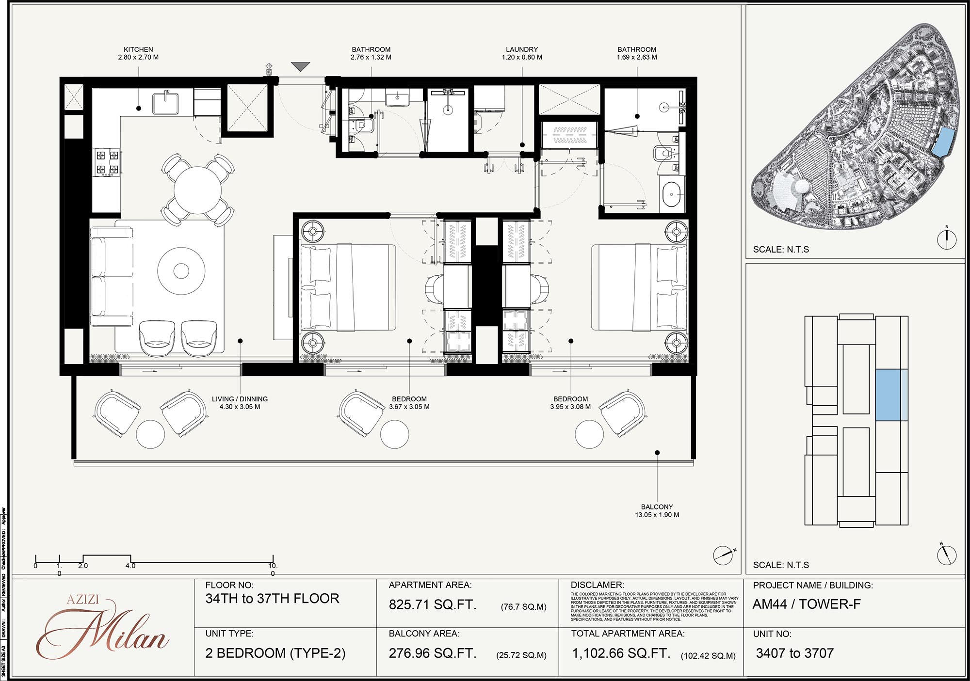 34th To 37th Floor Unit 3407 To 3707 (Type-2)