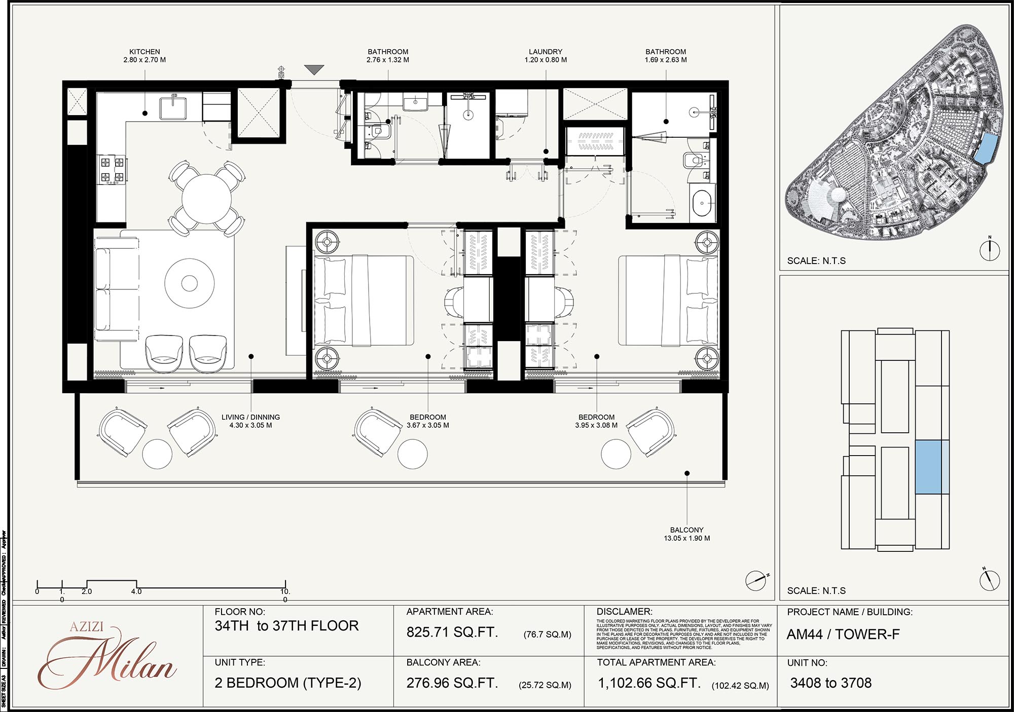 34th To 37th Floor Unit 3408 To 3708 (Type-2)