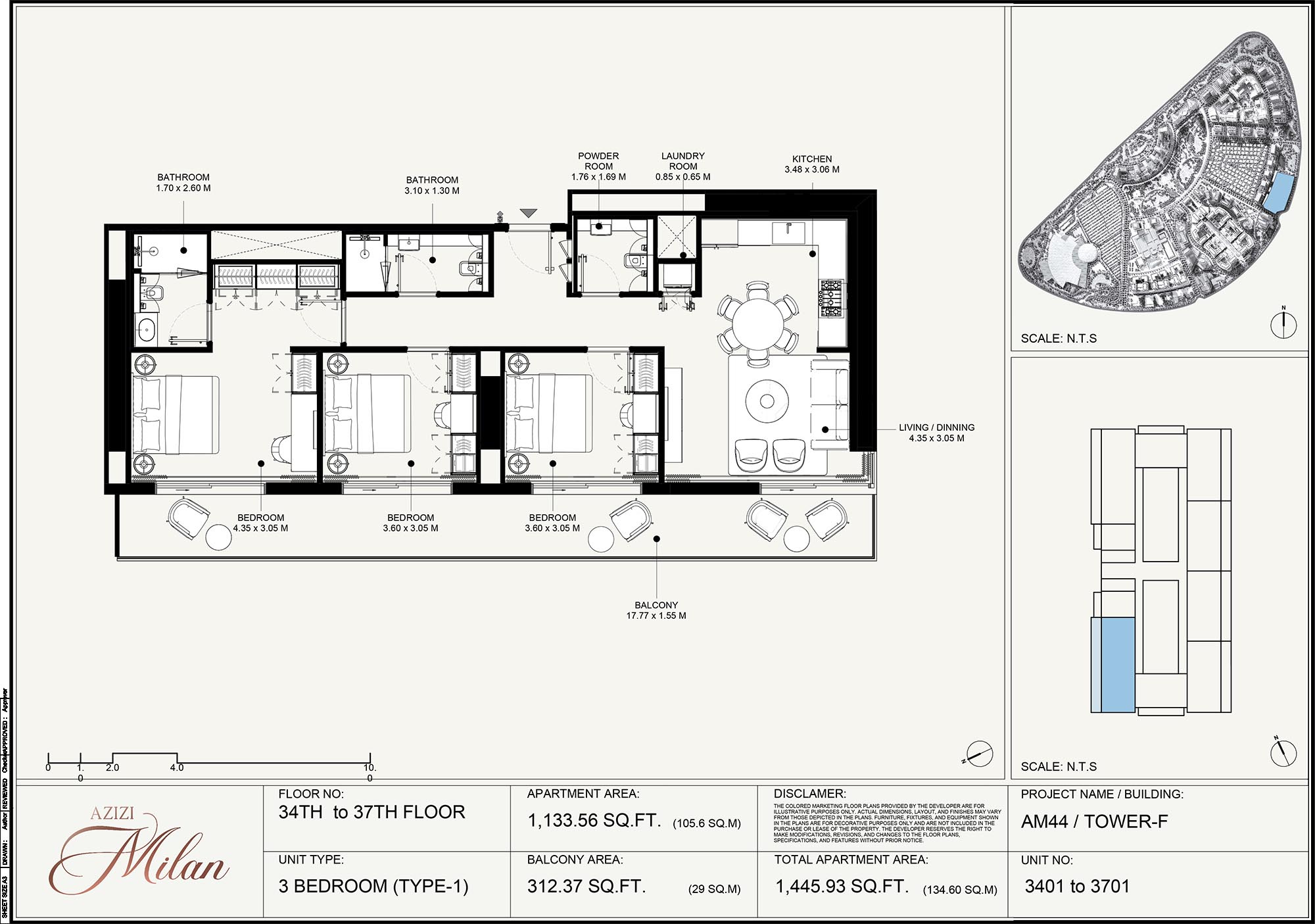 34th To 37th Floor Unit 3401 To 3701 (Type-1)