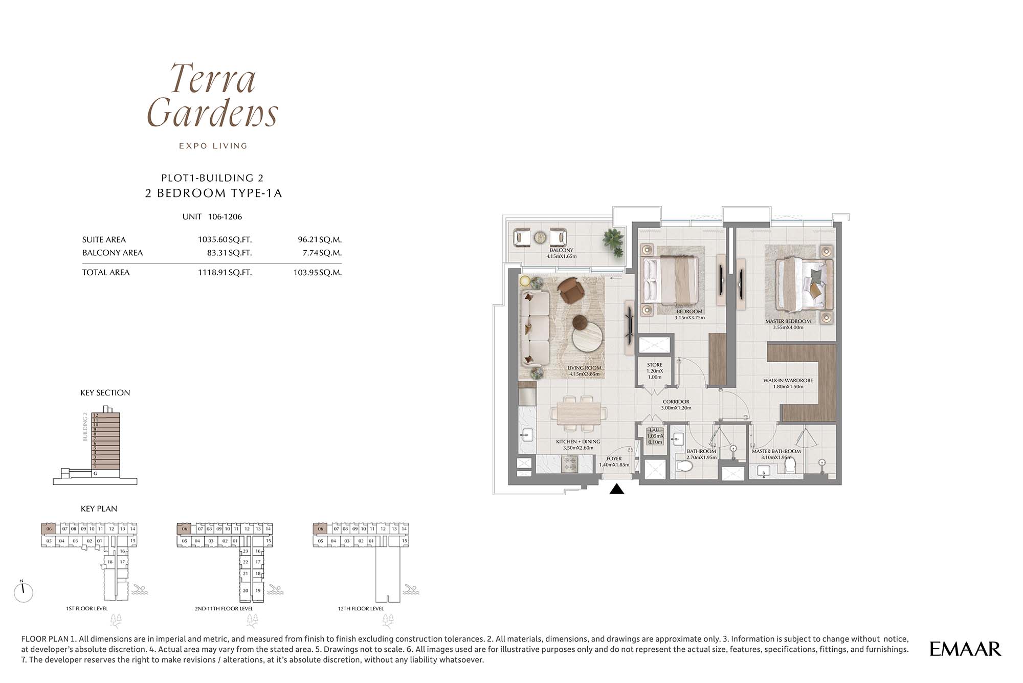 1st-12th Level Unit 106-1206 (Type-1A)