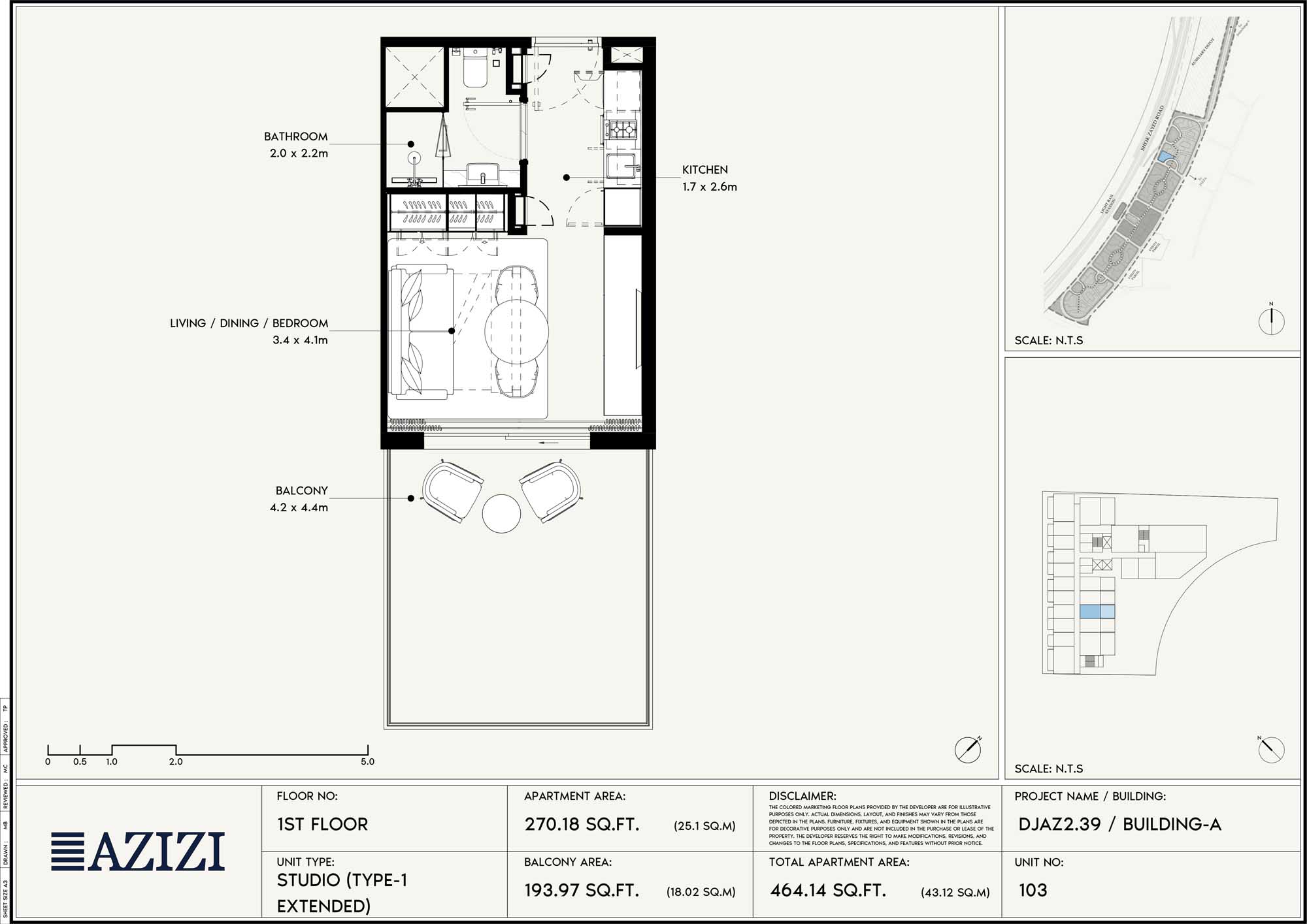 1st Floor (Unit 103 - Type 1 Extended Flip)