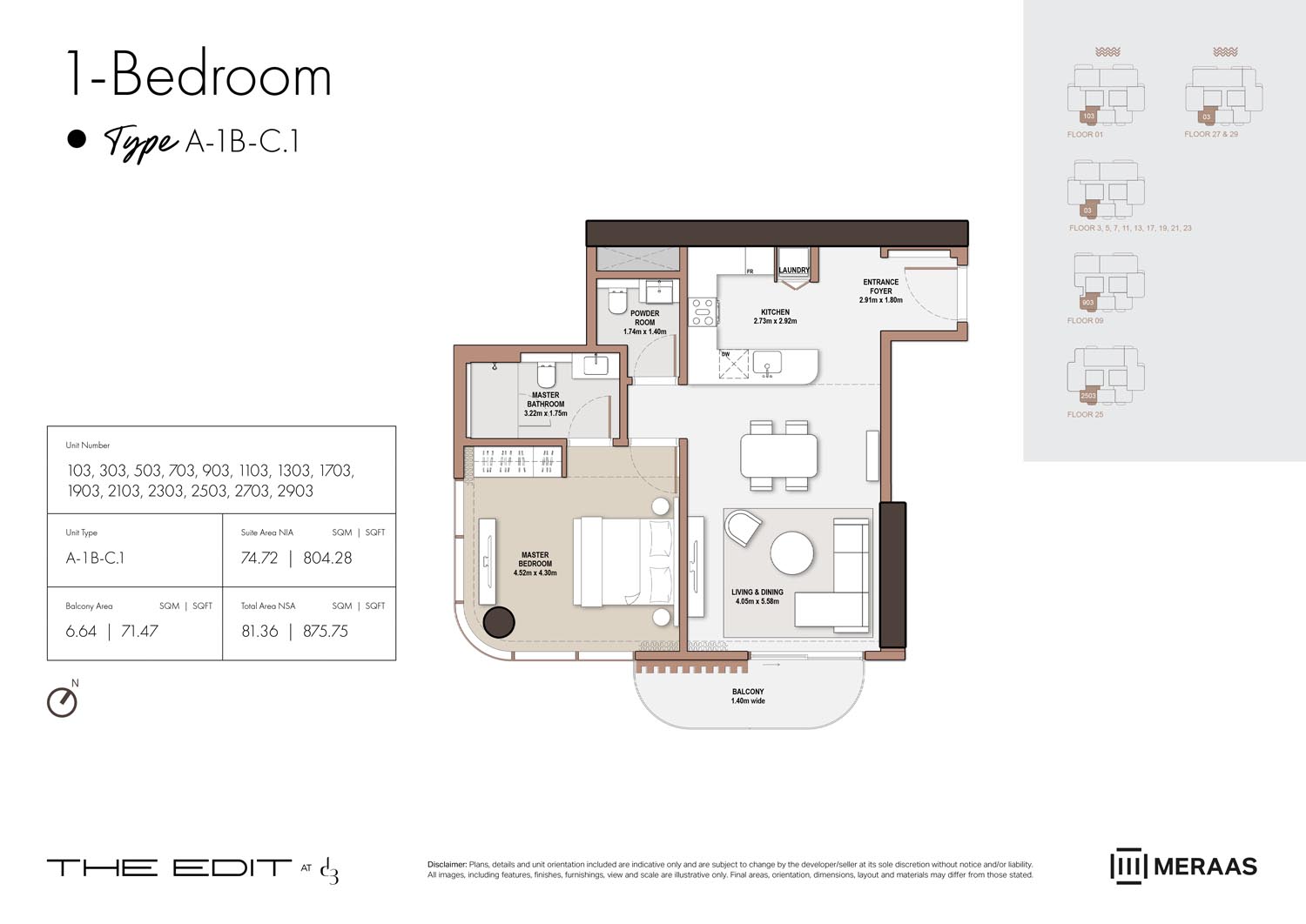 01st-29th Floor (Type A-1B-C.1)
