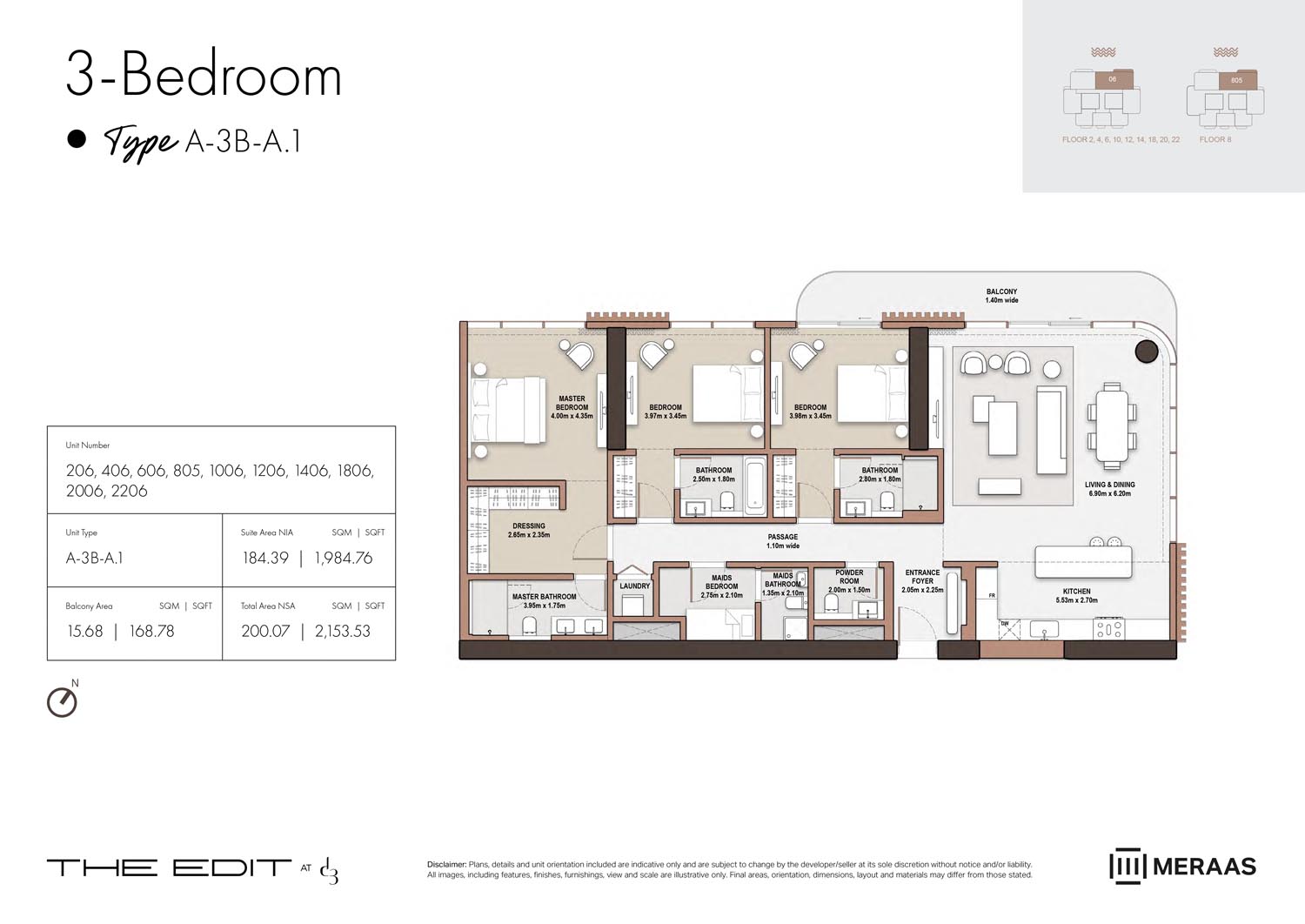 02nd-23rd Floor (Type A-3B-A.1)