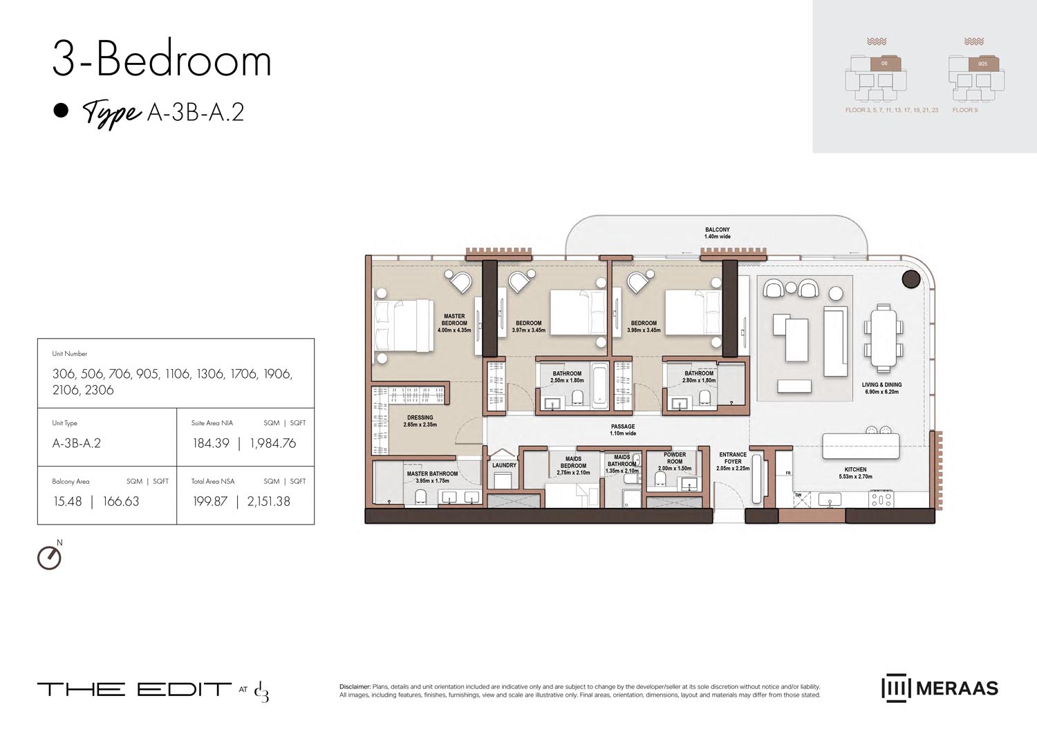 03rd-23rd Floor (Type A-3B-A.2)
