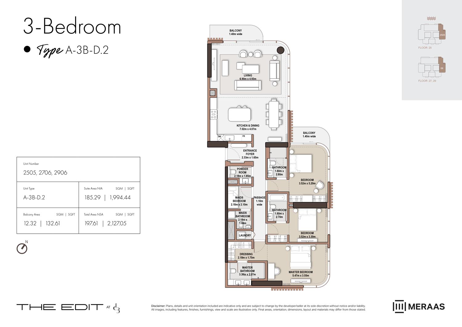 25th-29th Floor (Type A-3B-D.2)