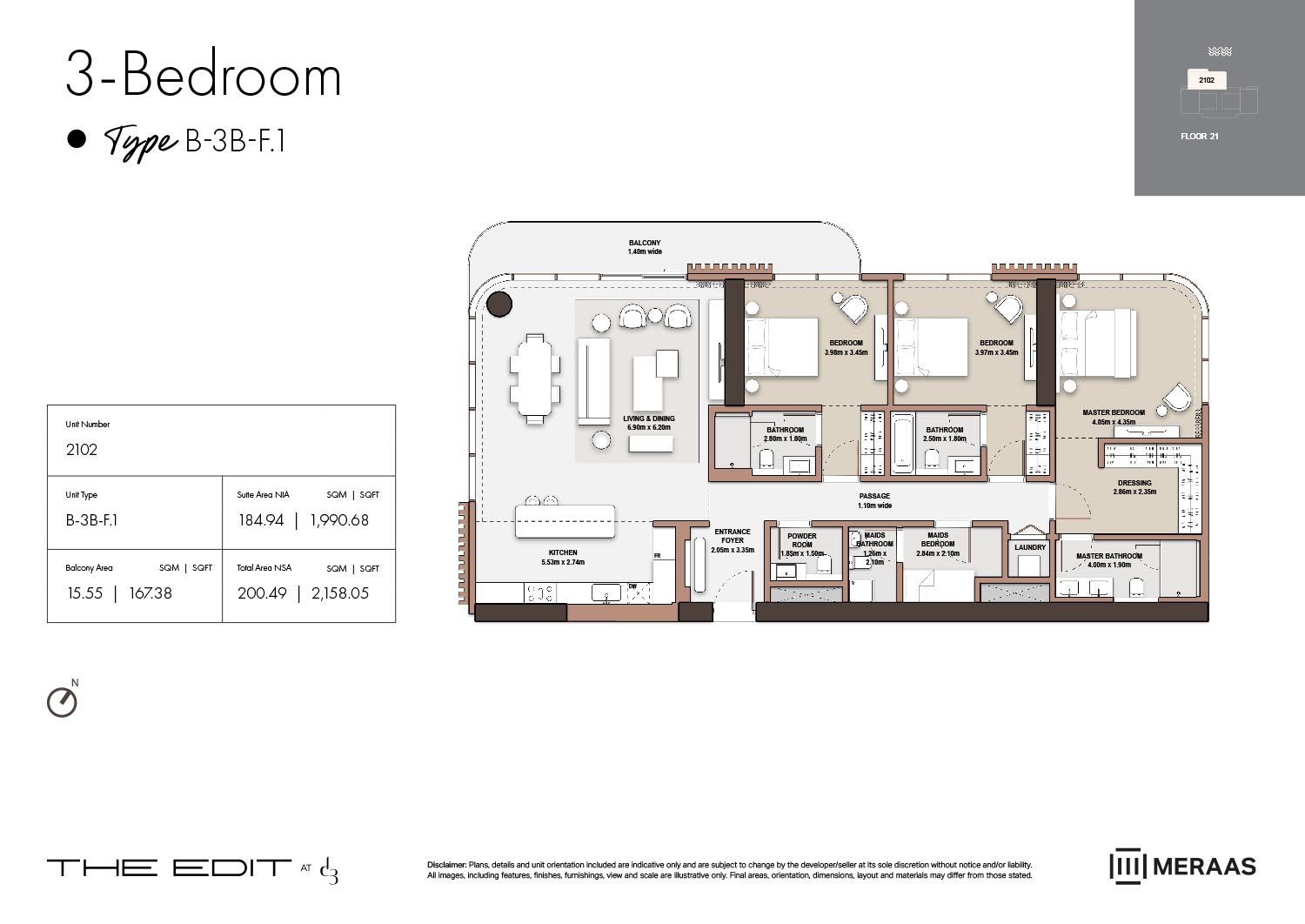 21st Floor (Type B-3B-F.1)