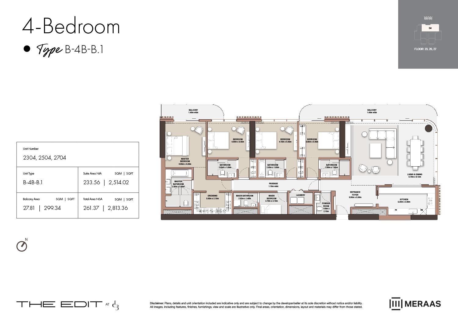 23rd-27th Floor (Type B-4B-B.1)