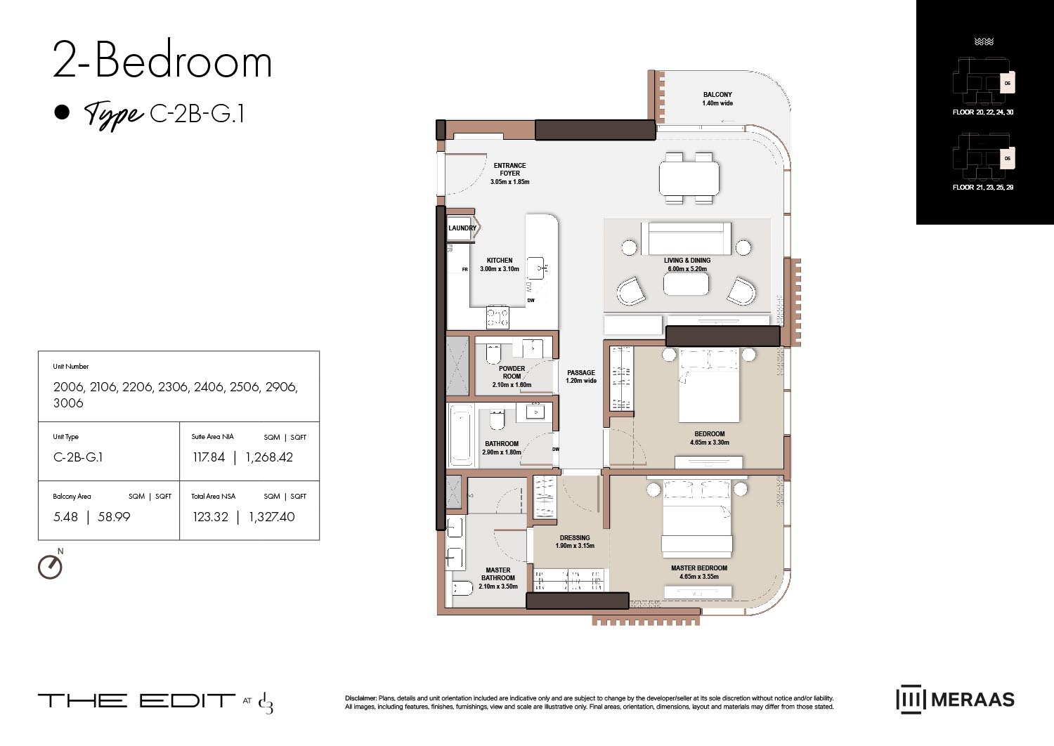 20th-30th Floor (Type C-2B-G.1)