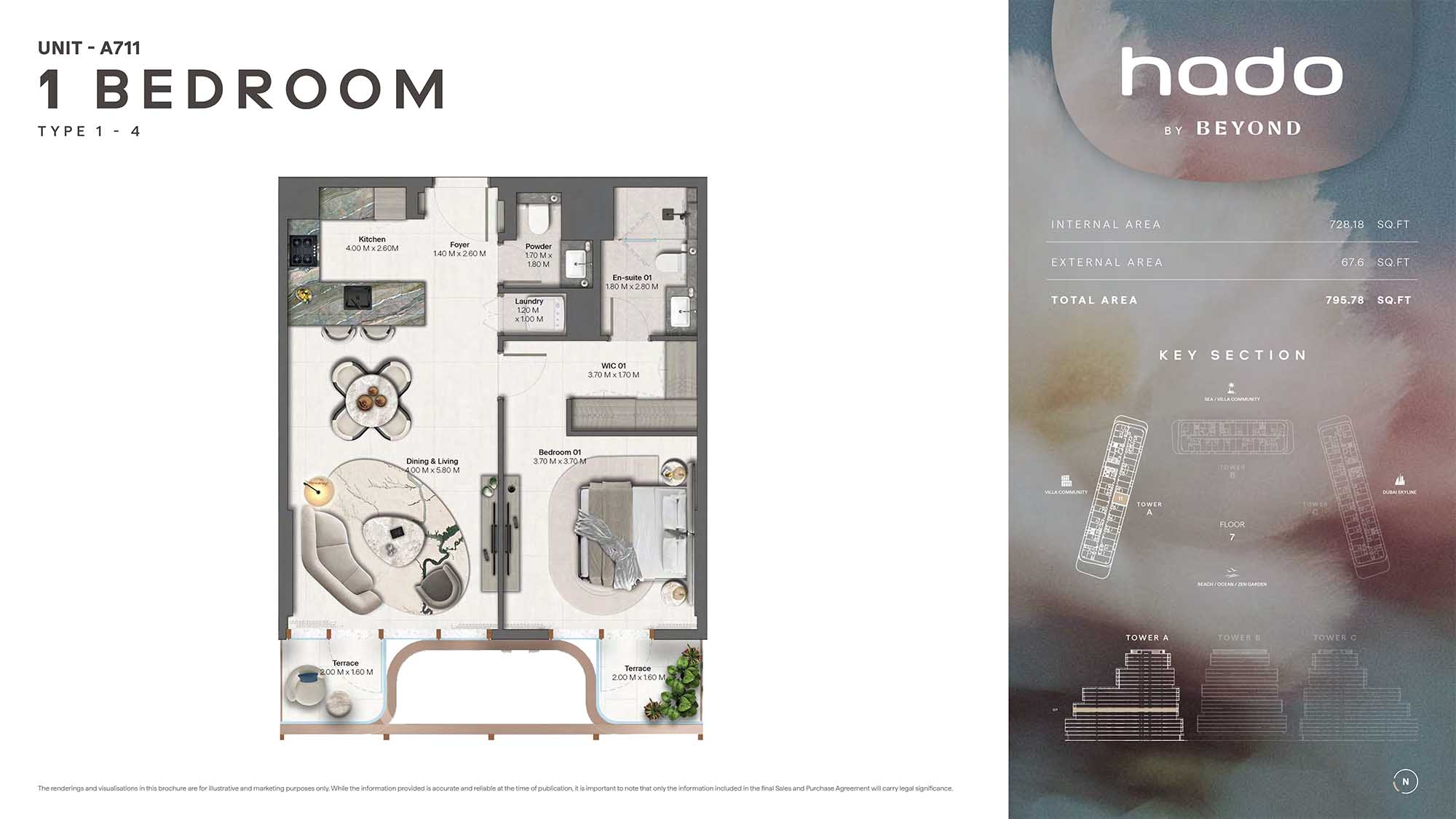 7th Floor (Type 1-4 Unit A711)