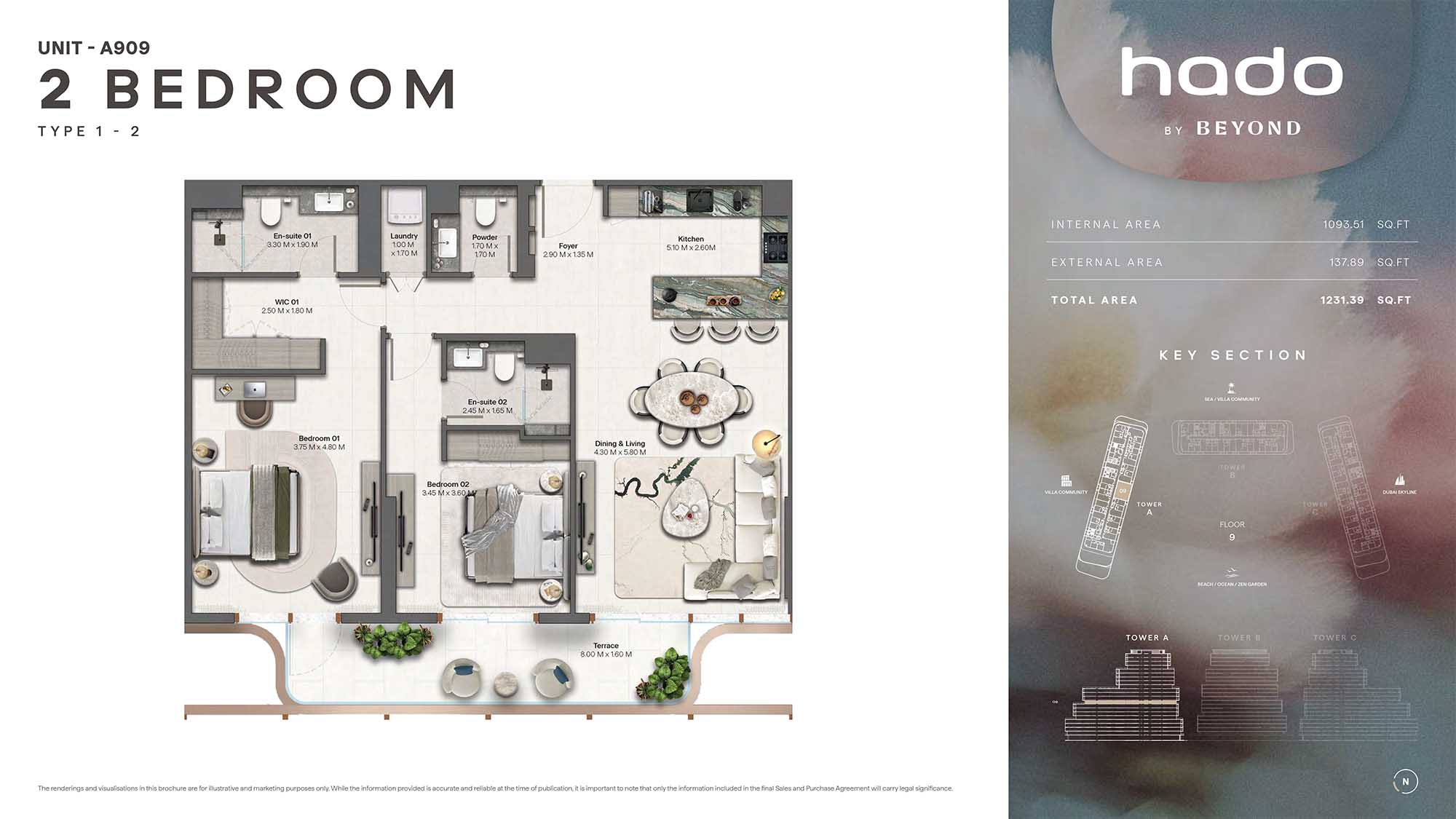 9th Floor (Type 1-2 Unit A909)