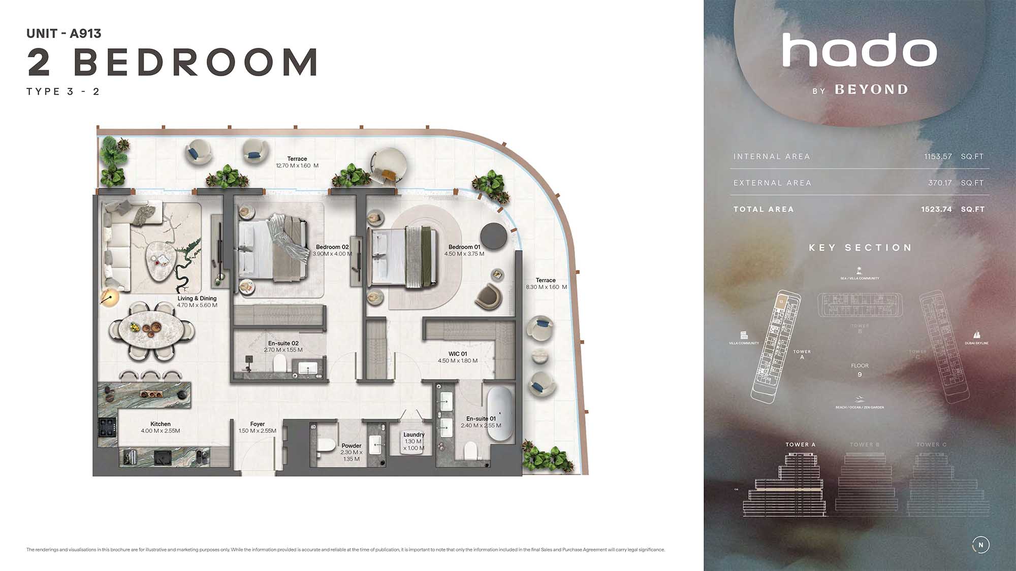 9th Floor (Type 3-2 Unit A913)