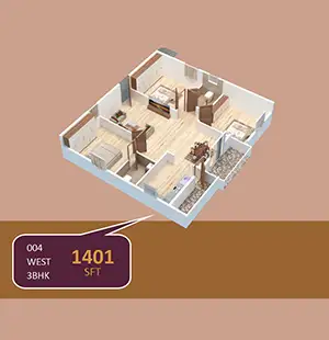 3 Bedroom (Isometric View)
