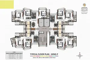 Typical Floor Plan 2nd to 7th, 9th to 14th & 16th to 23rd Floor