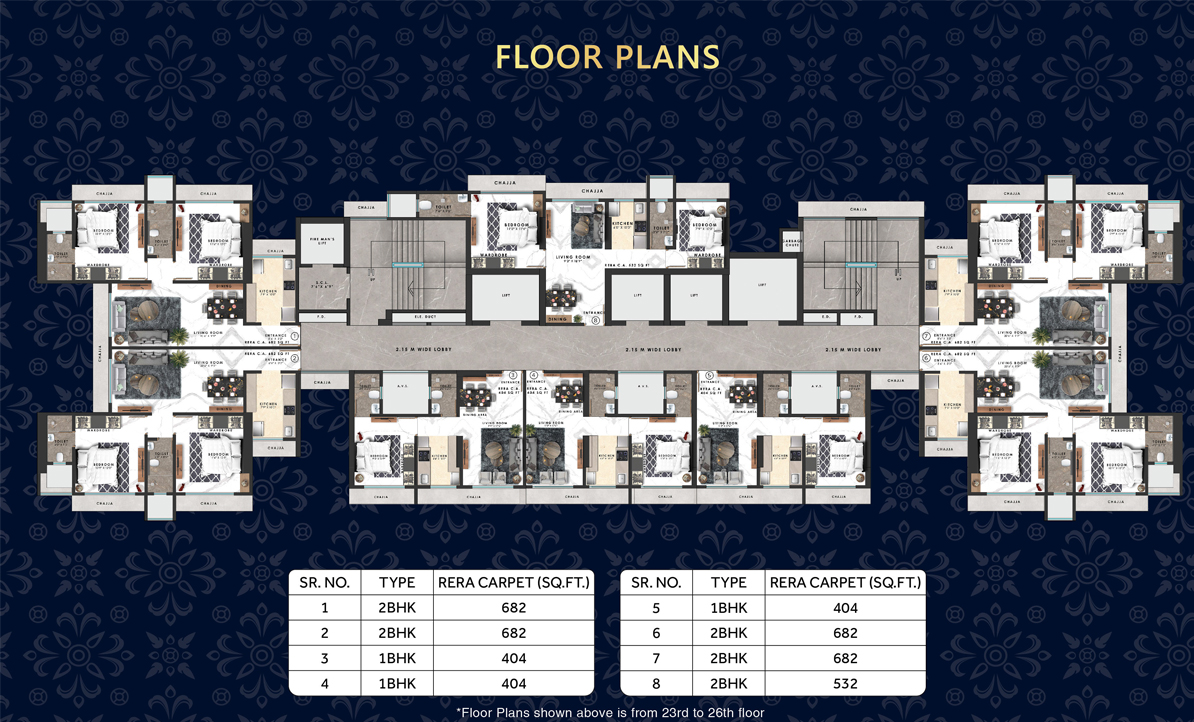 Floor Plan, 23rd To 26th Floor