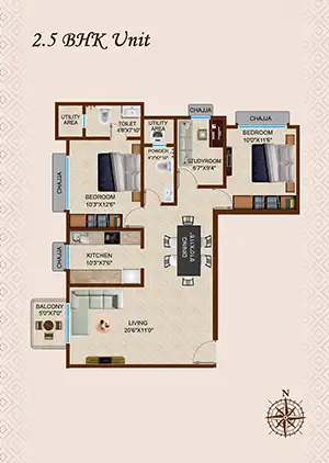 2.5 Bedroom+Study