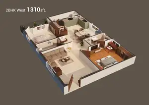 2 Bedroom East (Isometrics)