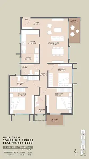 Flat No 202-2302