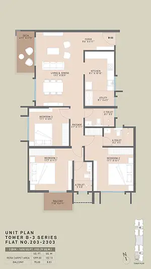 Flat No 203-2303