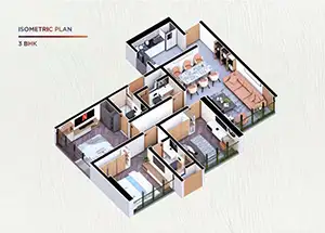 3 BHK (Isometric Plan)