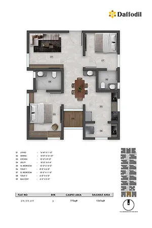 Flat No 101-501