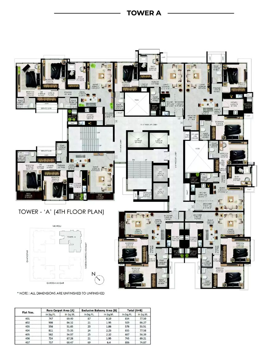 Tower A, 4th Floor Plan
