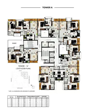 Tower A, 21st Floor Plan