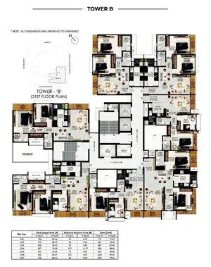 Tower B, 21st Floor Plan