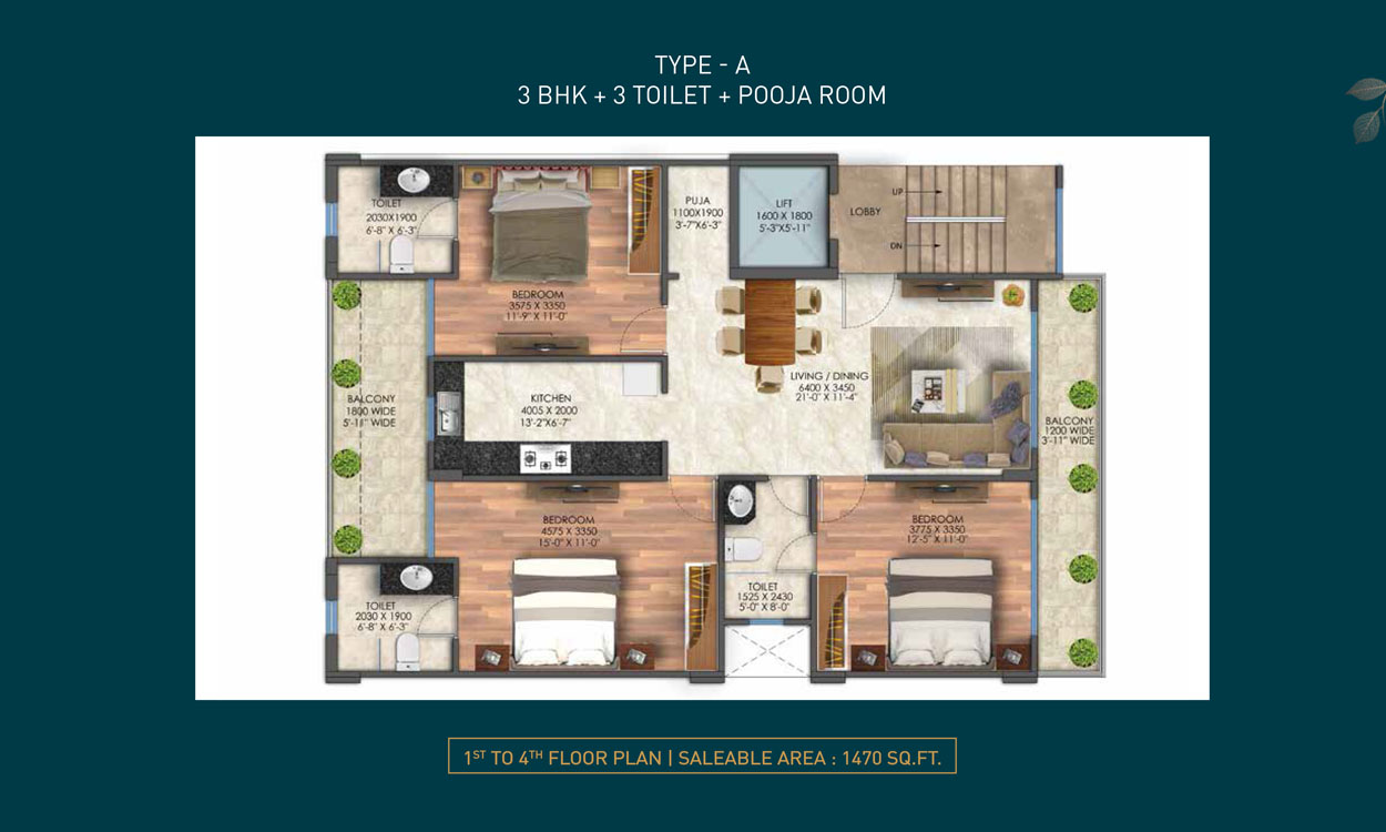 1st To 4th Floor Plan