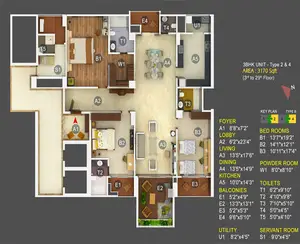 Unit - Type 2&4, 3rd to 29th Floor