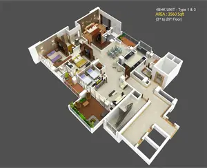 Unit - Type 1&3, 3rd to 29th Floor