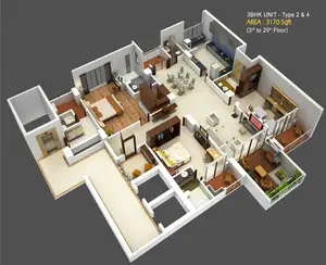 Unit - Type 2&4, 3rd to 29th Floor