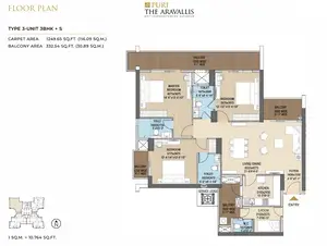Type 3, Unit 3BHK, S