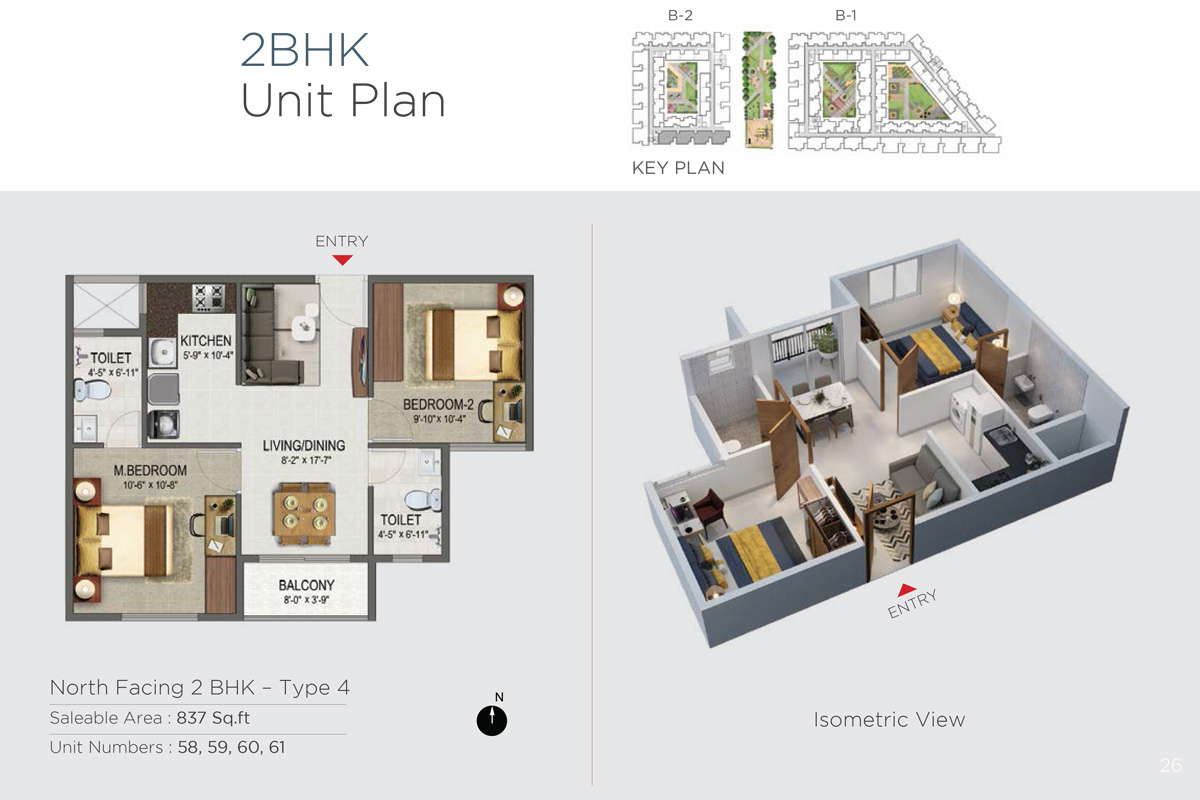 Type 4, North Facing, Unit No-58,59,60,61