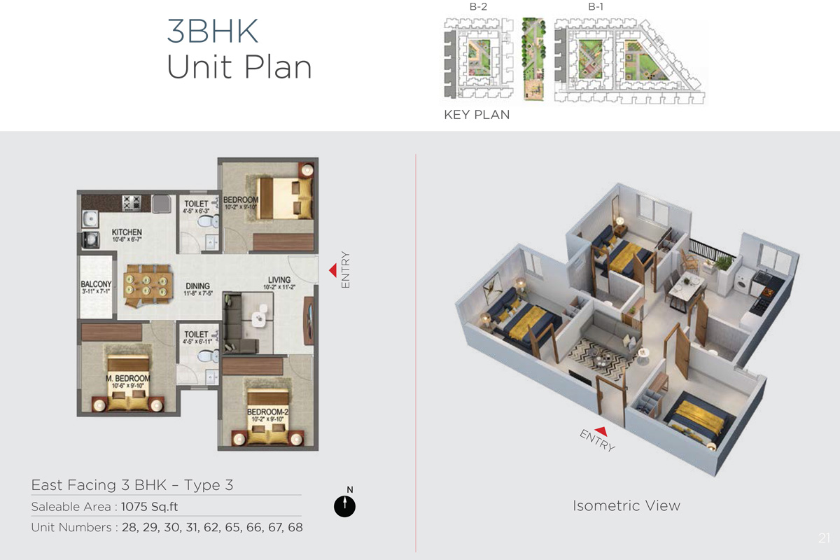 Type 3, East Facing, Unit No-28,29,30,31,62,65,66,67,68