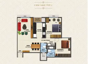2 BHK Large Type C