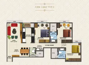 3 BHK Jodi Type 2