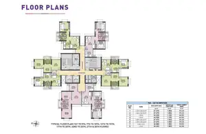 Typical Floor Plan, 1st to 5th, 7th to 10th, 12th to 15th, 17th to 20th, 22nd to 25th, 27th & 28th