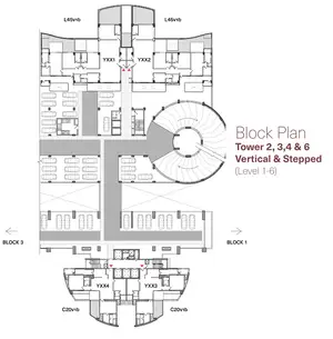 Block Plan, Level 1-6