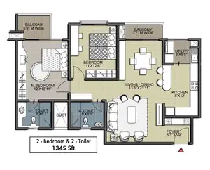 2 Bed & 2 Toilet