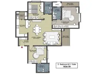 3 Bed & 3 Toilet