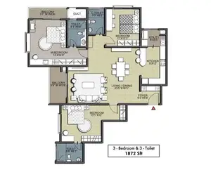 3 Bed & 3 Toilet