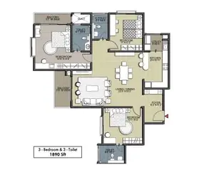 3 Bed & 3 Toilet