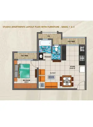 Layout Plan With Furniture - BARAZ 1 & 2