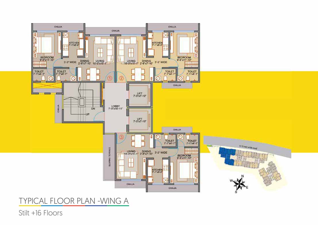 Typical Floor Plan, Stilt + 16 Floor