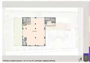 Typical Floor 9th, 10th, 11th & 13th, Option 1 Single Office