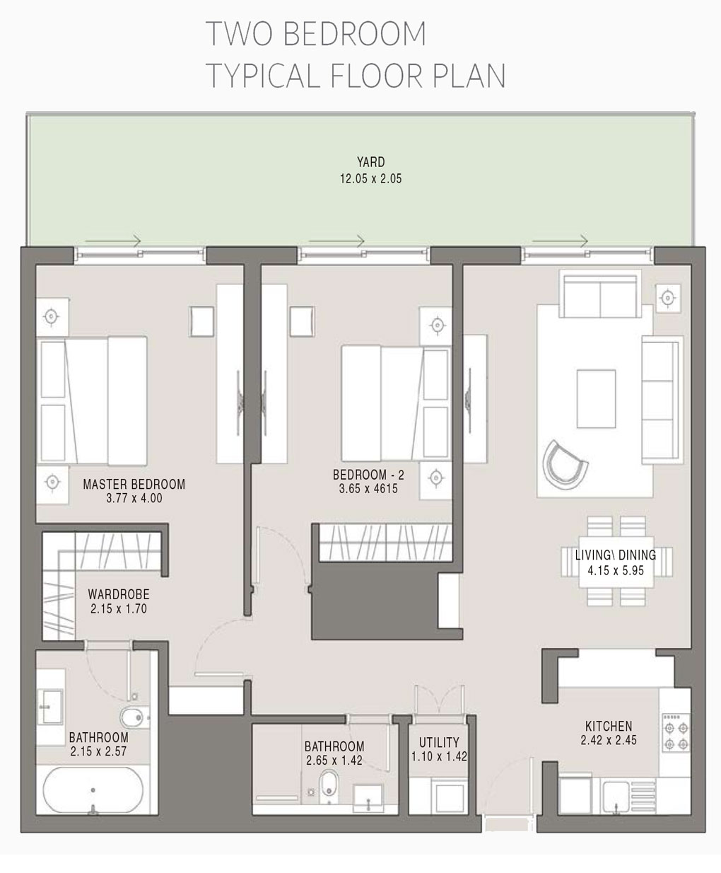 2BDR-Tpical Floor Plan