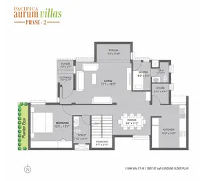 4 BHK Villa C1-W, Ground Floor
