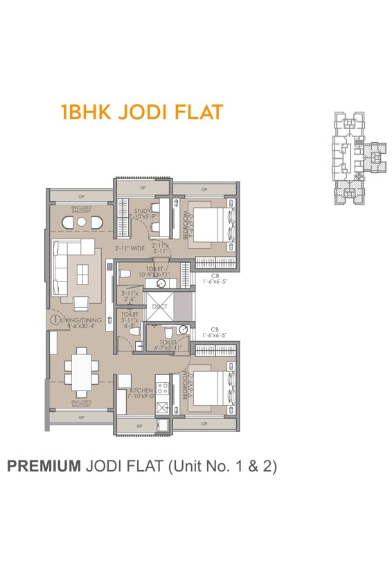 Unit 1 & 2, Premium Jodi Flat