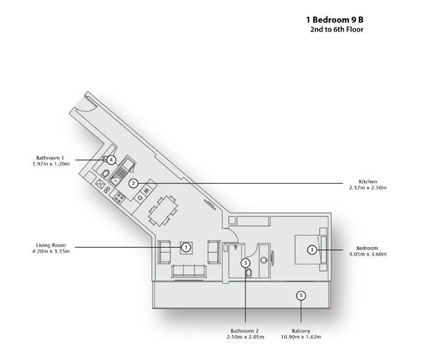 Type 9 B, 2nd to 6th Floor