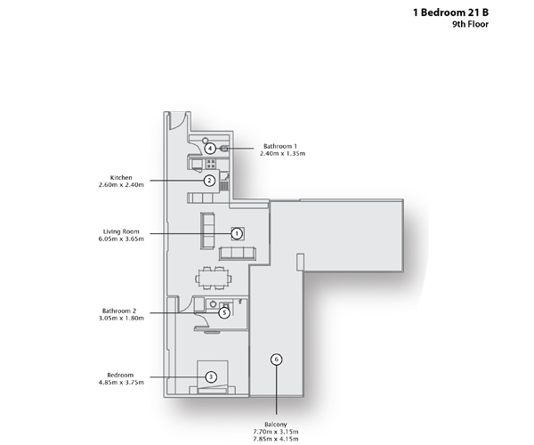 Type 21 B, 9th Floor